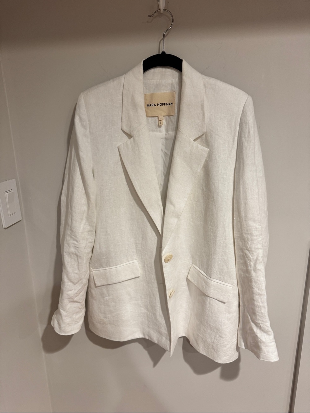 Mara Hoffman Ivory Linen Blazer - Single-Breasted Tailored Jacket